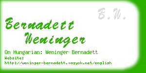 bernadett weninger business card